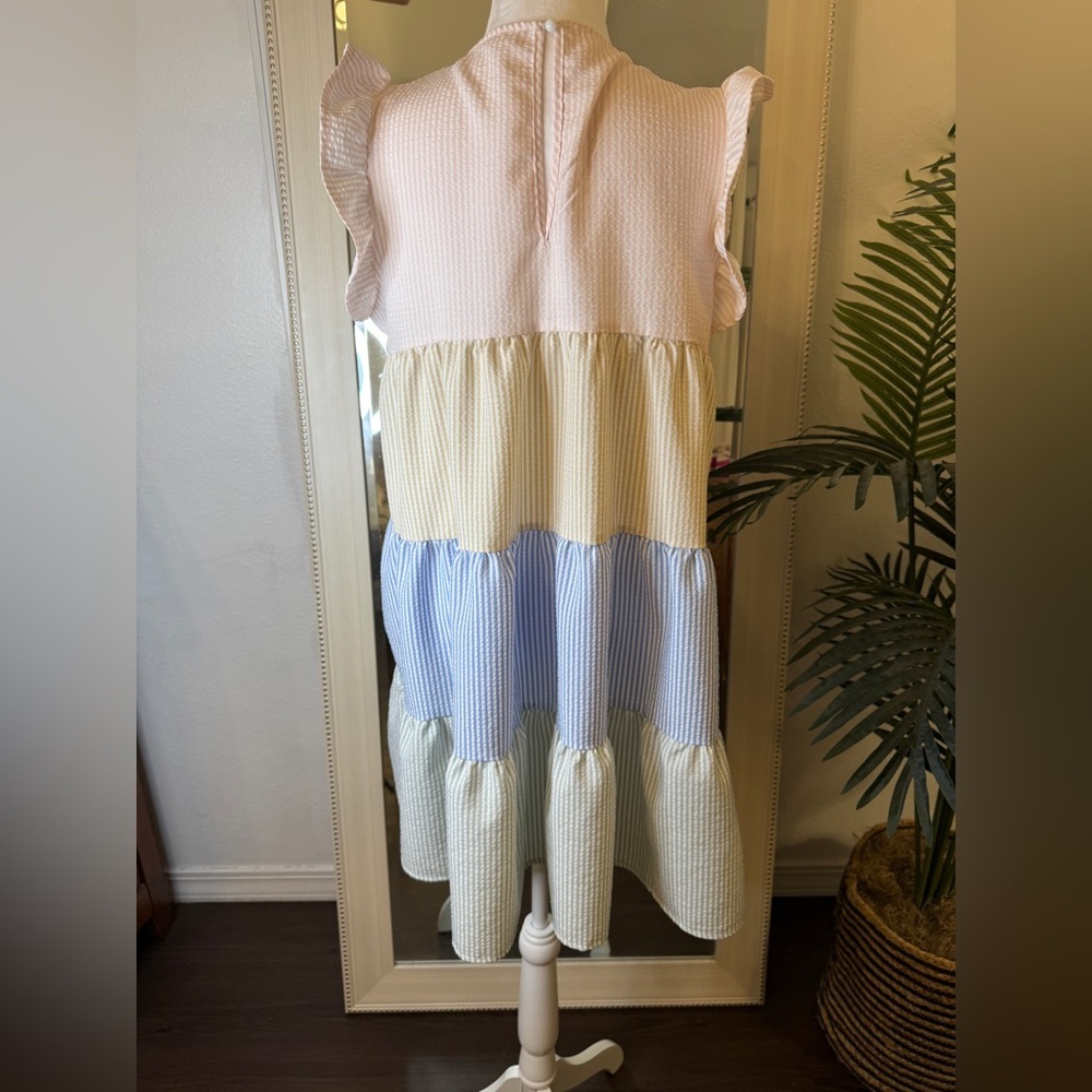 Seersucker Multicolored Dress - Picture 2 of 5